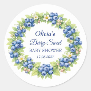 Bescheiden Zoete Baby Shower Bosbes Baby Meisje Jo Ronde Sticker