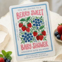 Bescheiden Zoete Baby Shower Uitnodiging | Aardbei