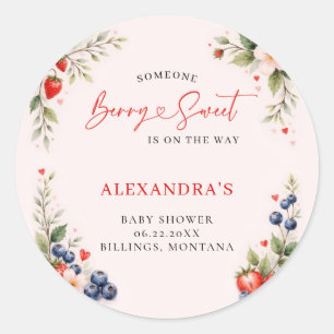 Bescheiden Zoete Botanische Kunst Roze Meisje Baby Ronde Sticker