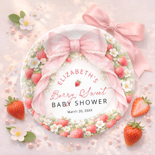Bescheiden Zoete Coquette Strik Baby Shower Papieren Bordje