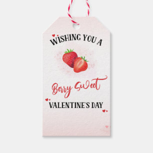 Bescheringslabels voor Valentijnsdag met zoete bes Cadeaulabel