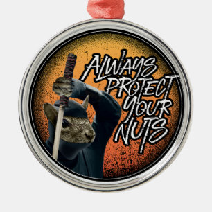 Bescherm altijd je noten - grappige ninja eekhoorn metalen ornament