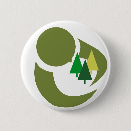 Bescherm de bomen ronde button 5,7 cm (Voorkant)