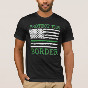 Bescherm de Grens Amerikaanse Groene Lijn van de V T-shirt