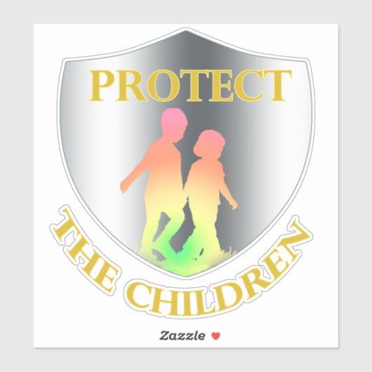 Bescherm de kinderen sticker (Vel)