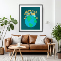BESCHERM DE PLANEET ZORG VOOR EARTH Eco Green Art