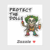 Bescherm de poppen - Creepy Hippie Clown Skull Gra Sticker (Vel)