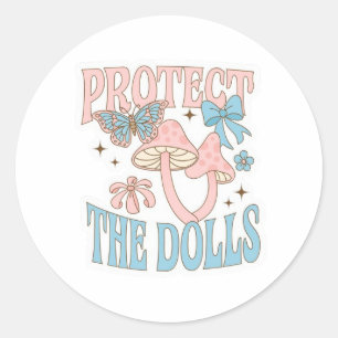 Bescherm de poppen Gendergelijkheid Retro Sticker