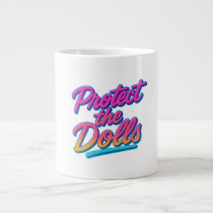 Bescherm de Poppen Neon Retro Kunst Extra Grote Beker