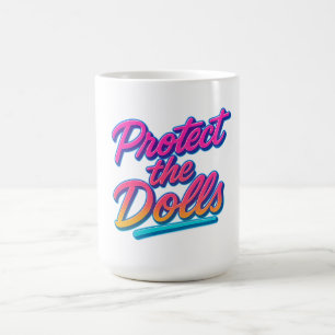 Bescherm de Poppen Neon Retro Kunst Magische Mok