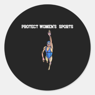 Bescherm de sport zwemmen feminist ronde sticker