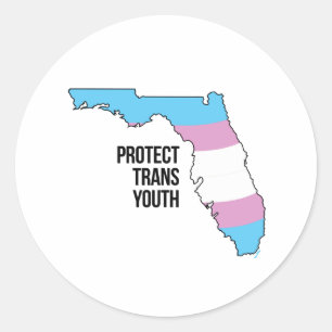 Bescherm de Trans Jongeren in Florida Ronde Sticker