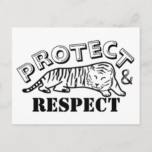 Bescherm en respecteer de tijger van het wilde lev briefkaart