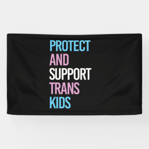 Bescherm en steun transkinderen spandoek