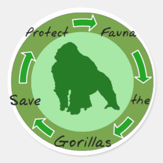Bescherm gorilla's ronde sticker