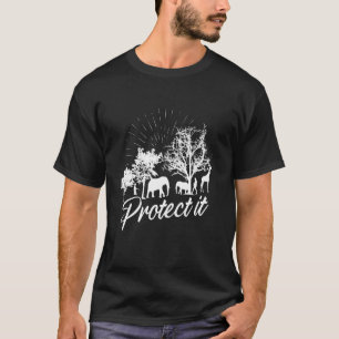 Bescherm het milieu dierenrechten dier milieubesch t-shirt