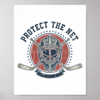 Bescherm het Net Hockeyliefhebber Puck Ontwerp  Poster