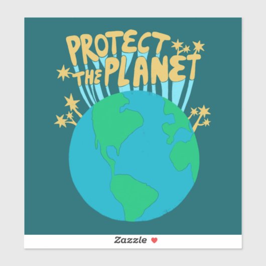 BESCHERM HET PLANET ZORG AARDE Eco Green Sticker (Vel)