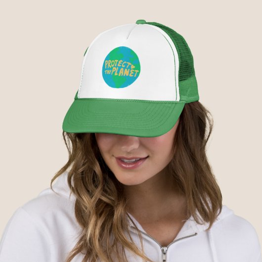 BESCHERM HET PLANET ZORG AARDE Eco Green Trucker Pet (In situ)