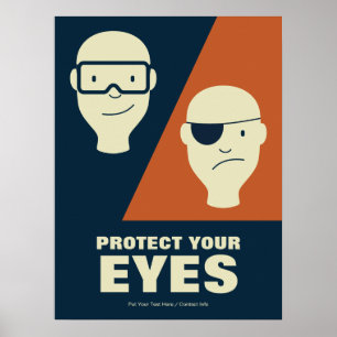 Bescherm je ogen Veiligheid op de werkplek Retro Poster