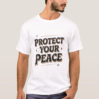 Bescherm Je Vrede Retro Groovy Typografie T-shirt