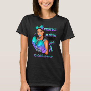 Bescherm jezelf meisje zwarte vrouwen krijger zelf t-shirt