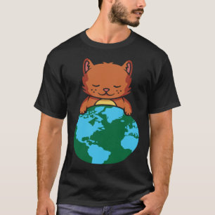 Bescherm kat Bescherm planeet op Aardedag T-shirt