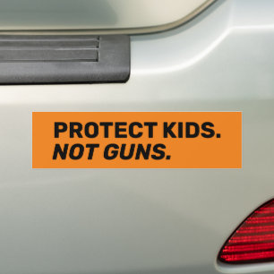 Bescherm kinder Niet pistolen sinaasappel zwart ve Bumpersticker