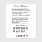 Bescherm kinderen. sticker (Vel)