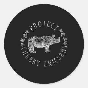 Bescherm mollige eenhoorns Save The White Rhino An Ronde Sticker