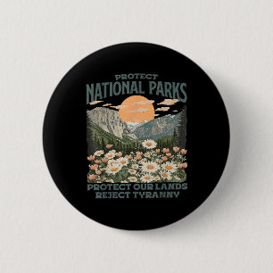 Bescherm Nationale Parken Bescherm Onze Land Retro Ronde Button 5,7 Cm