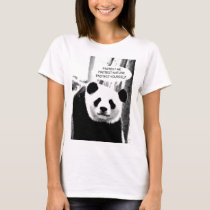 Bescherm Natuur Panda Beer aangepaste tekst Vrouwe T-shirt