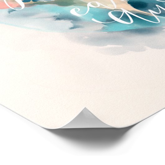 Bescherm onze Aarde Aura-Waterverf om onze planeet Poster (Hoek)