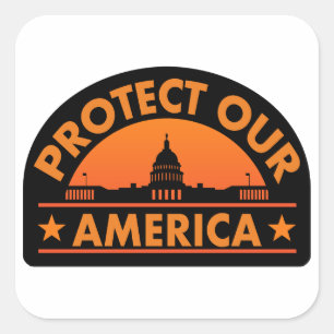Bescherm onze Amerika – Anti-Trump Pro-Democratie Vierkante Sticker