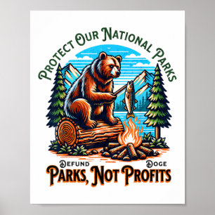 Bescherm onze nationale parken Defund Doge Parks N Poster