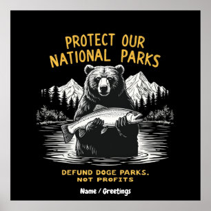 Bescherm onze Nationale Parken Defund Doge Parks Poster