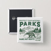 Bescherm onze Nationale Parken Defund Doge Parks Vierkante Button 5,1 Cm (Voorkant /achterkant)