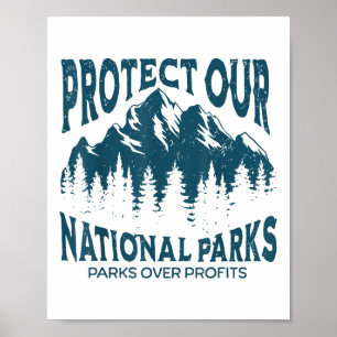 Bescherm onze Nationale Parken Retro Vrouwen Me Poster