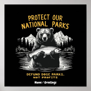 Bescherm onze nationale parken - stop de financier poster