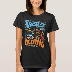 Bescherm onze oceaan Wees vriendelijk Shark Turtle T-shirt