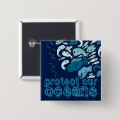 Bescherm onze oceaanblauwe Button (Voorkant /achterkant)