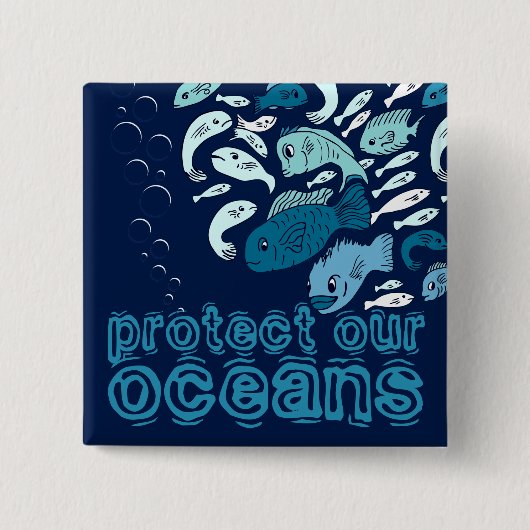 Bescherm onze oceaanblauwe Button (Voorkant)