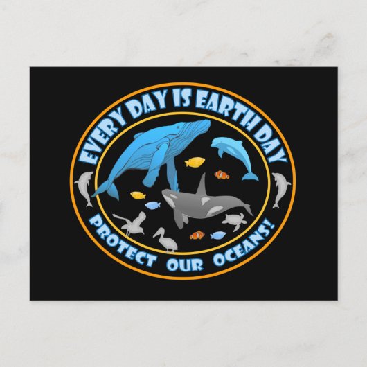 Bescherm onze Oceanen Dag op Aarde Briefkaart (Voorkant)