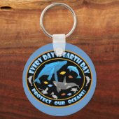 Bescherm onze Oceanen Dag op Aarde Sleutelhanger (Voorkant)