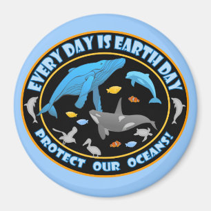 Bescherm onze oceanen Earth Day Magneet