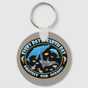 Bescherm onze oceanen Earth Day Sleutelhanger