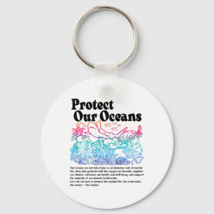 Bescherm onze oceanen Red Earth World Ocean Day Sleutelhanger