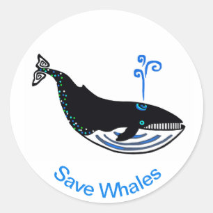 Bescherm onze oceanen - Red walvissen - Wildlife w Ronde Sticker