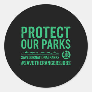 Bescherm onze parken Red onze nationale parken Ear Ronde Sticker