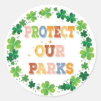 Bescherm onze parken ronde sticker